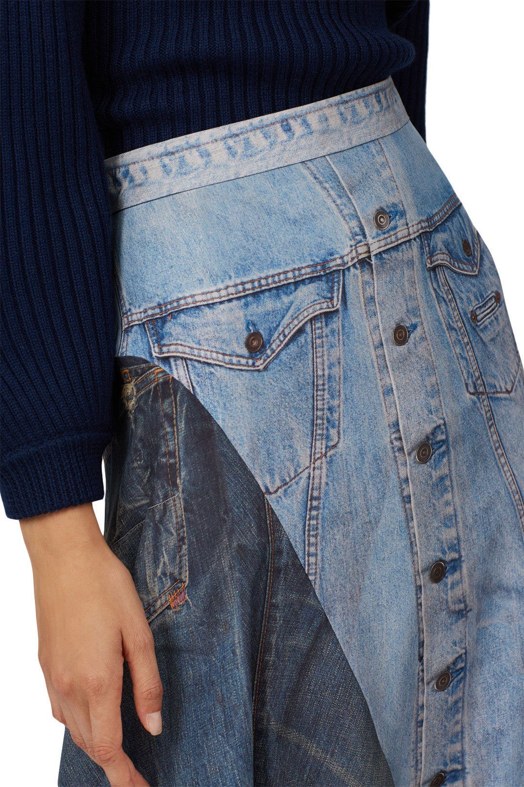 Blue Printed Silk Skirt by Colovos 3