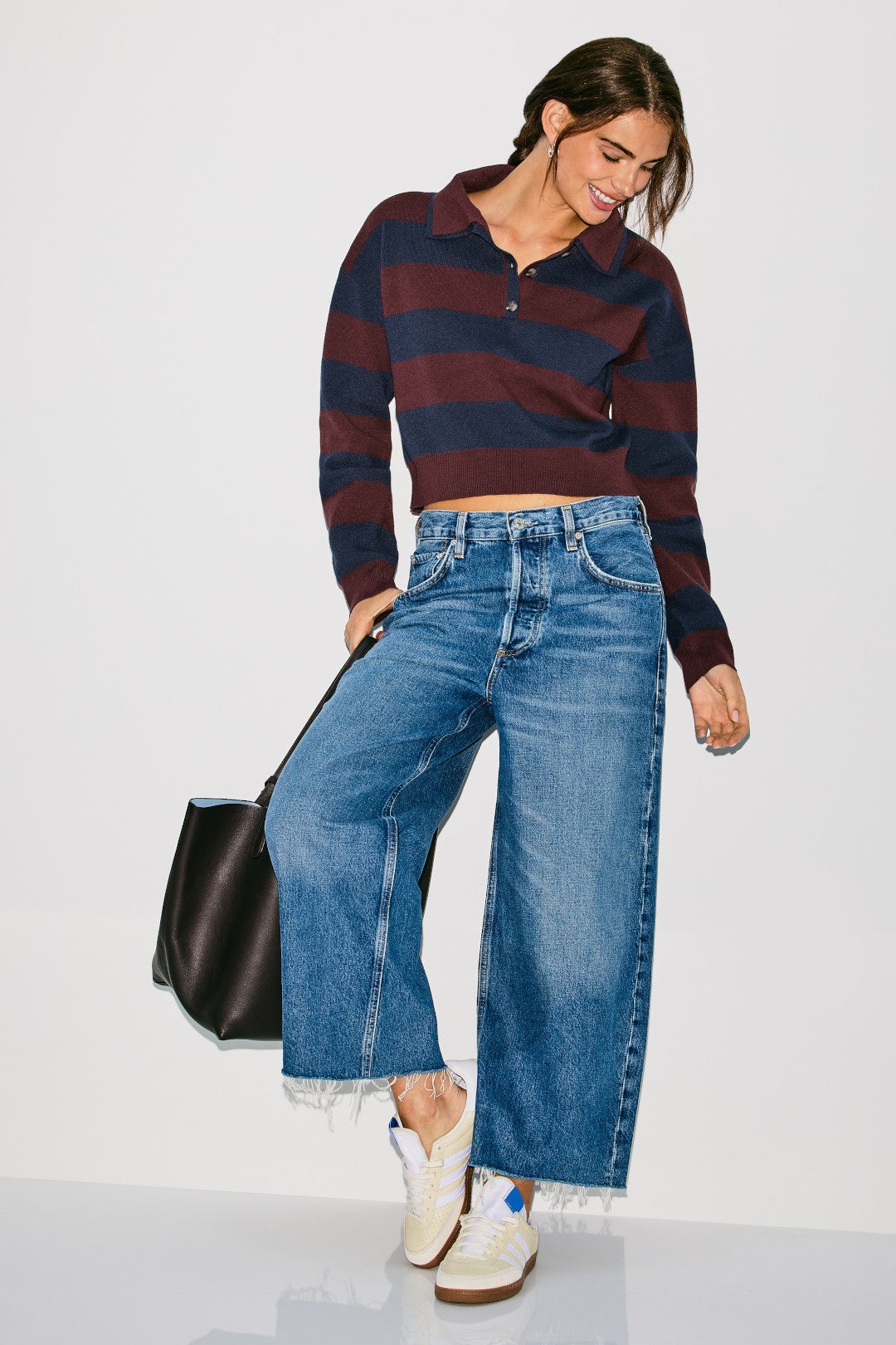 Lennon Double Collar Rugby Stripe Pullover by 525 America 3