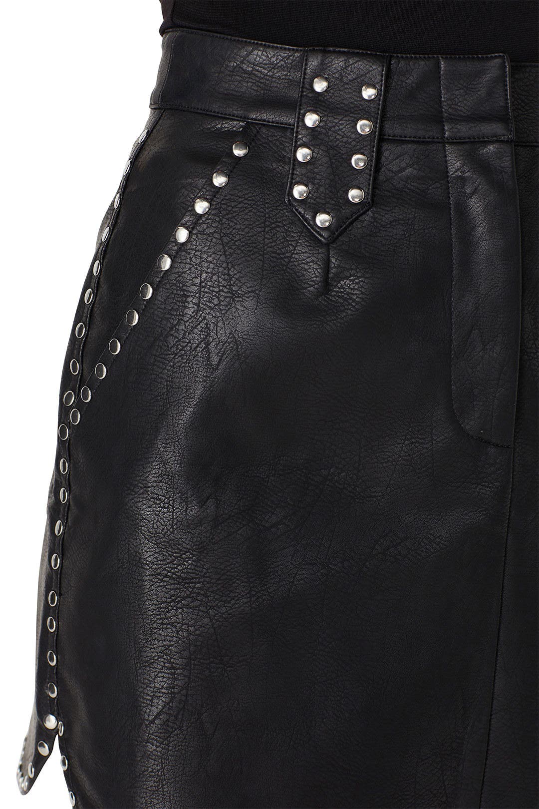 美品 ROKU LEATHER SKIRT Nikkita Stud Faux Leather Skirt by MINKPINK | Rent the Runway