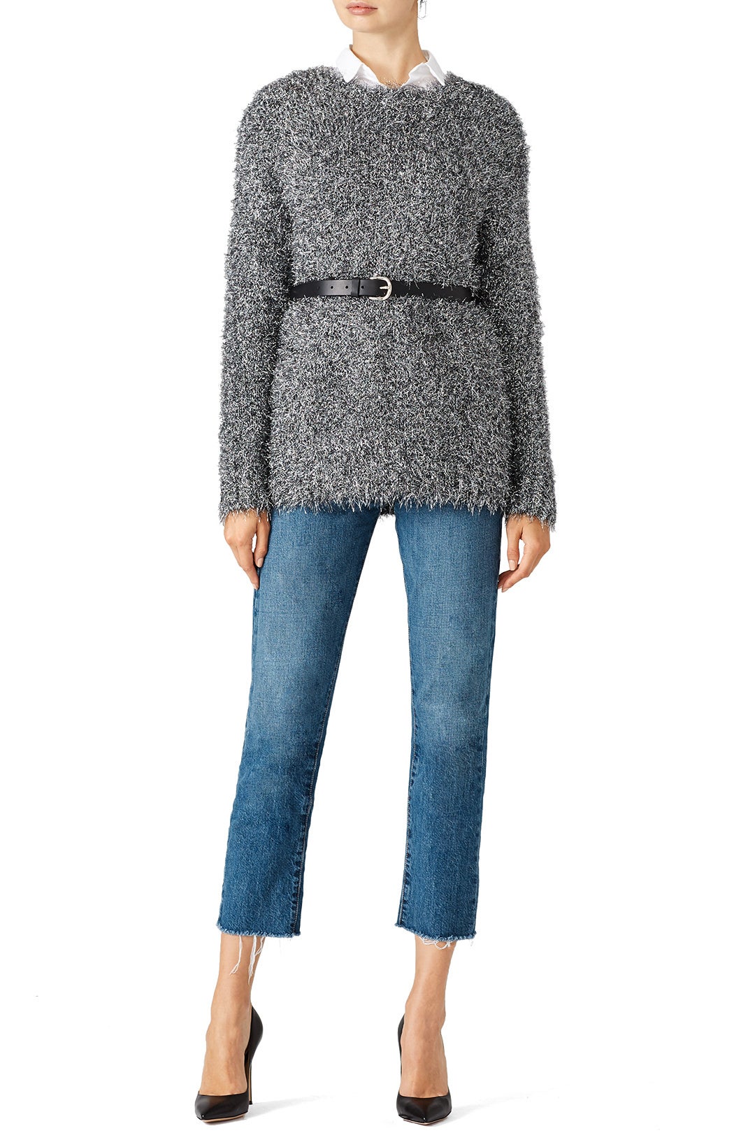 Silver Fringe Sweater by Milly 3