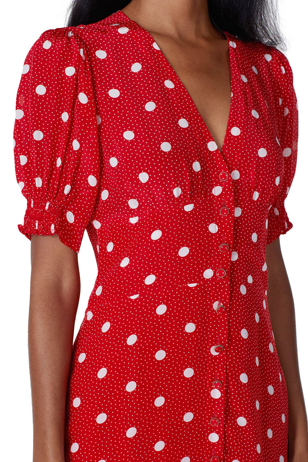 Red Short Printed Smocked Dress by The Kooples 3