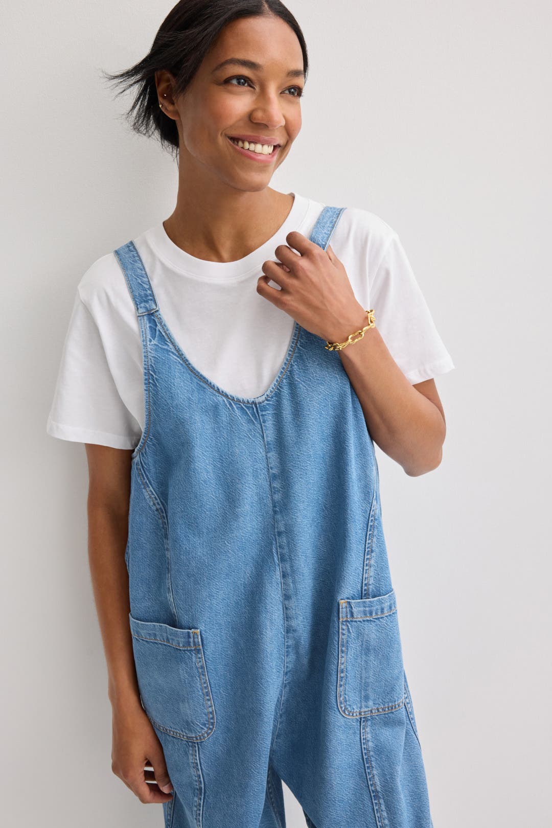 Nora Denim Jumpsuit by HATCH | Rent the Runway