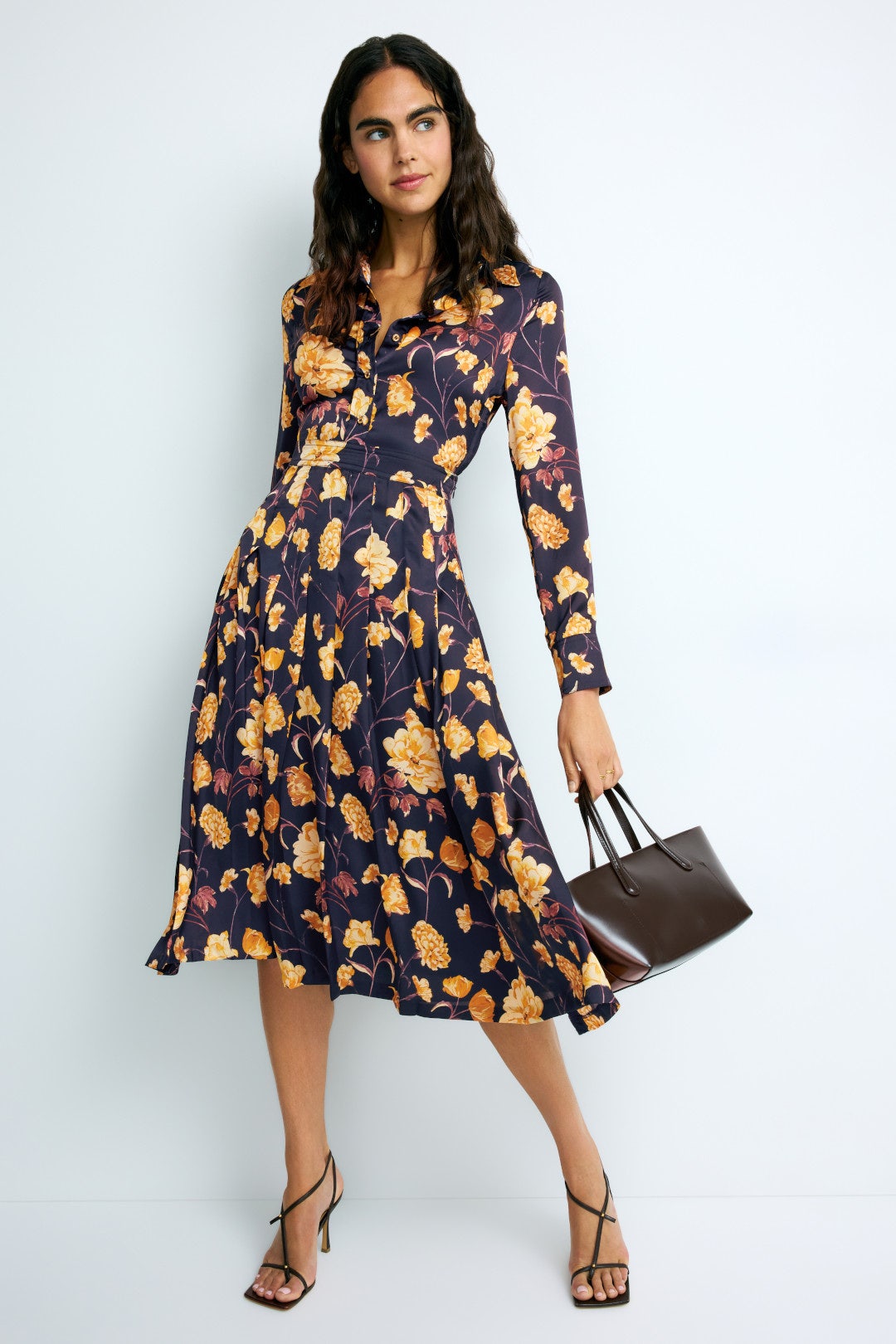 Button Down Pleated Dress
