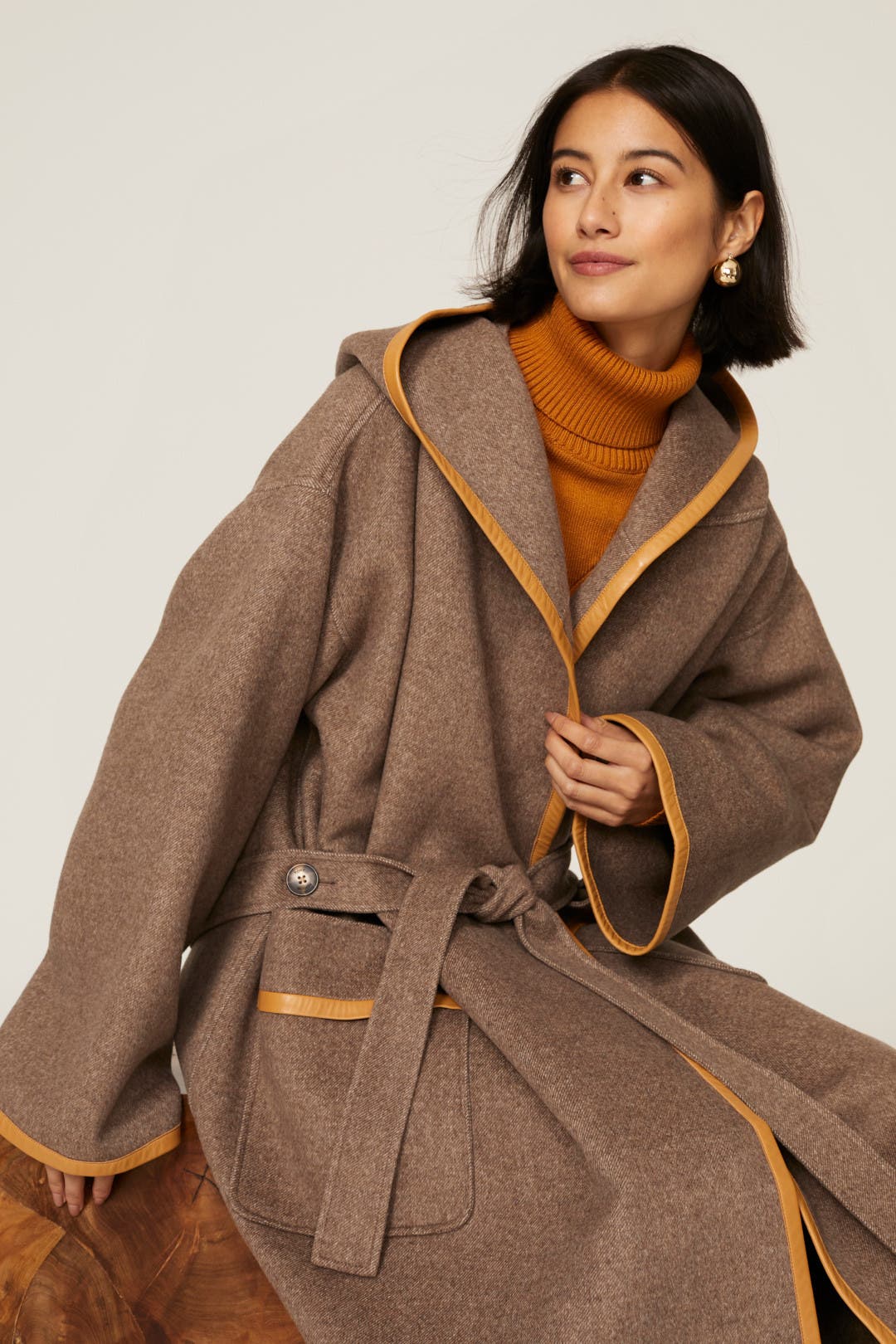 Hooded Wool Wrap Coat by Tory Burch | Rent the Runway