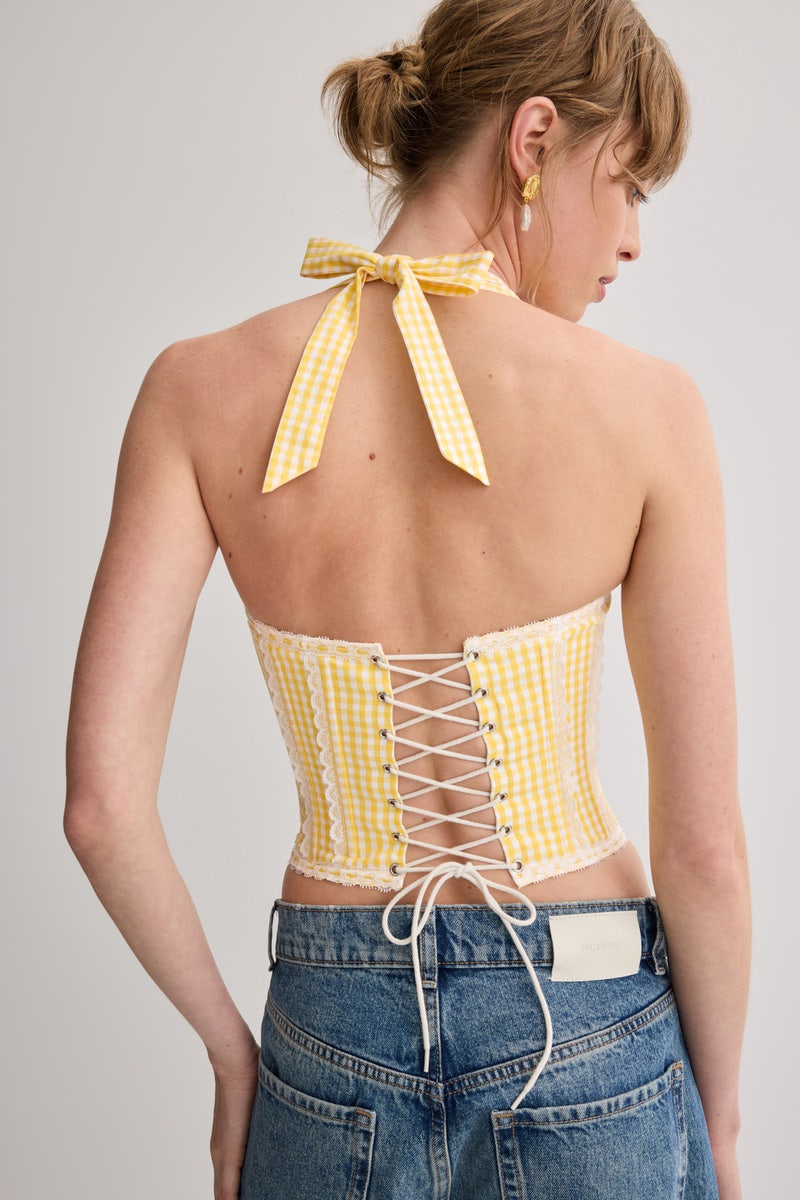 Gingham Lace Corset by GUIZIO - Photo 3