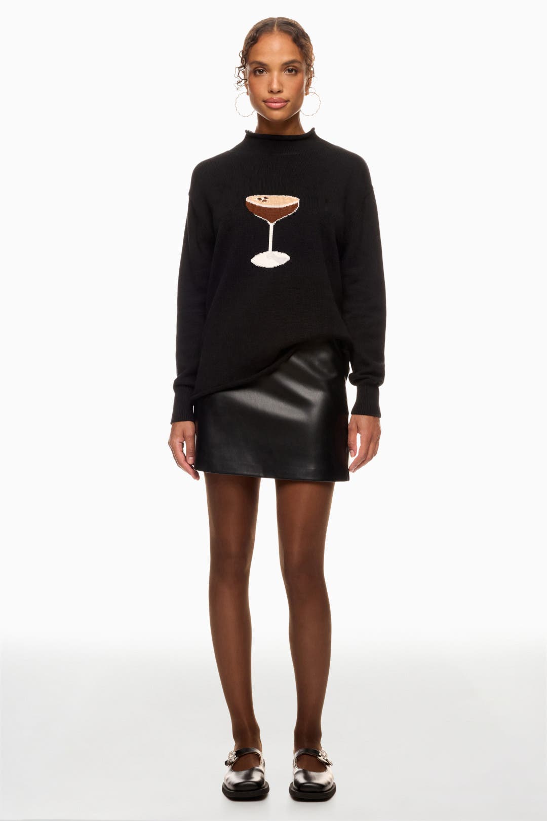 Espresso Martini Mockneck Sweater by Rachel Antonoff | Rent the Runway