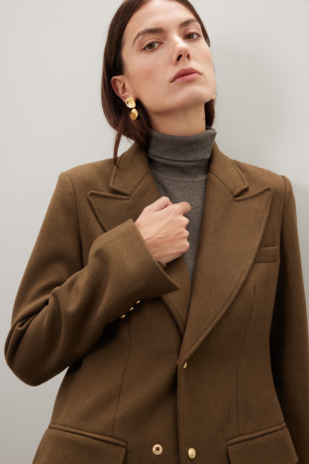 Olive Green Wool Coat by Esteban Cortazar x RTR | Rent the