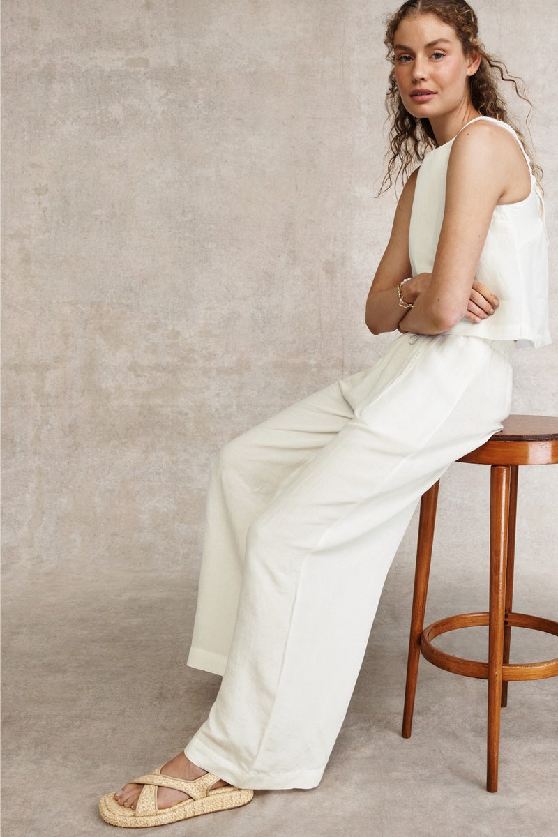 Birdie Linen Wide Leg Trouser by French Connection - Photo 3