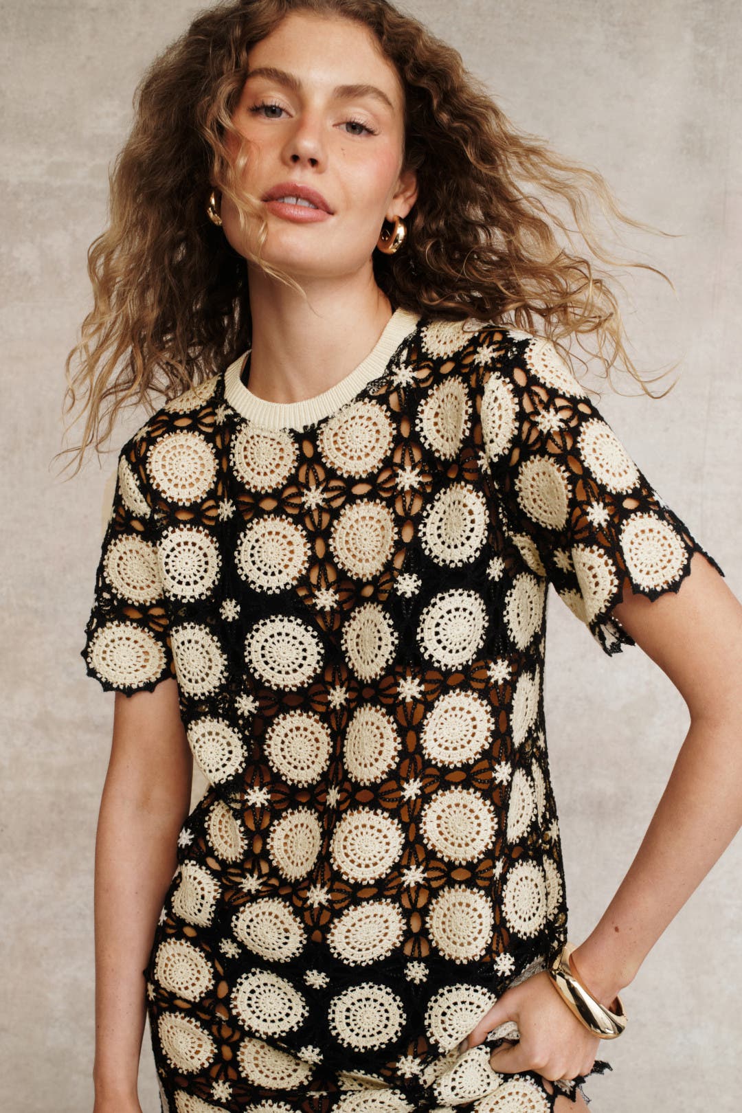 Short Sleeve Crochet Cover Up by Jason Wu x RTR | Rent the