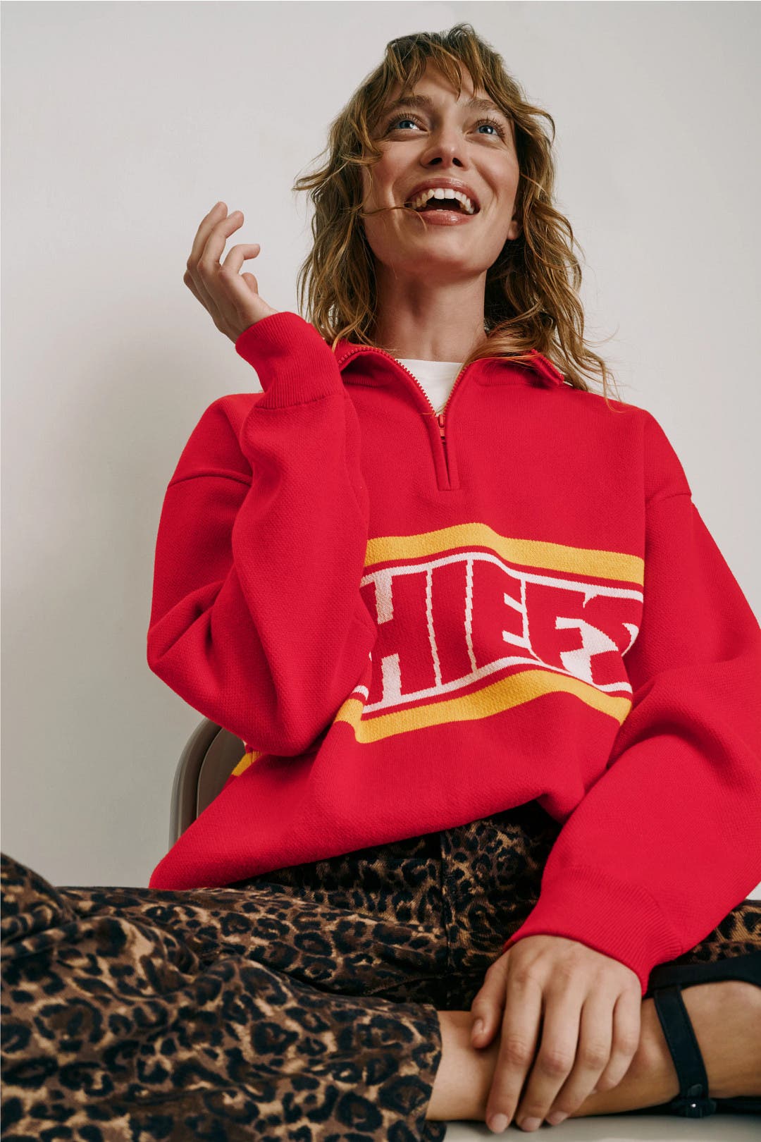 Chiefs Quarter Zip Sweater by Terez | Rent the Runway