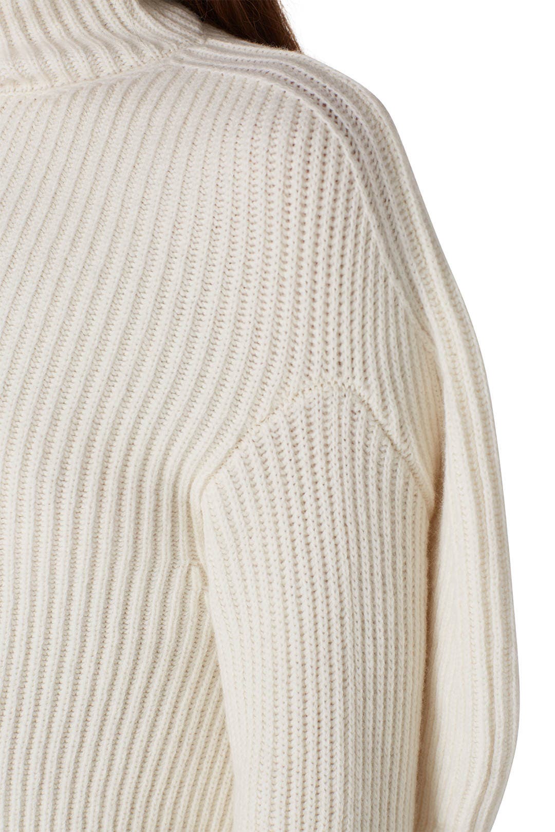 玲奈1322 White Ribbed Turtleneck by Nina Ricci | Rent the Runway
