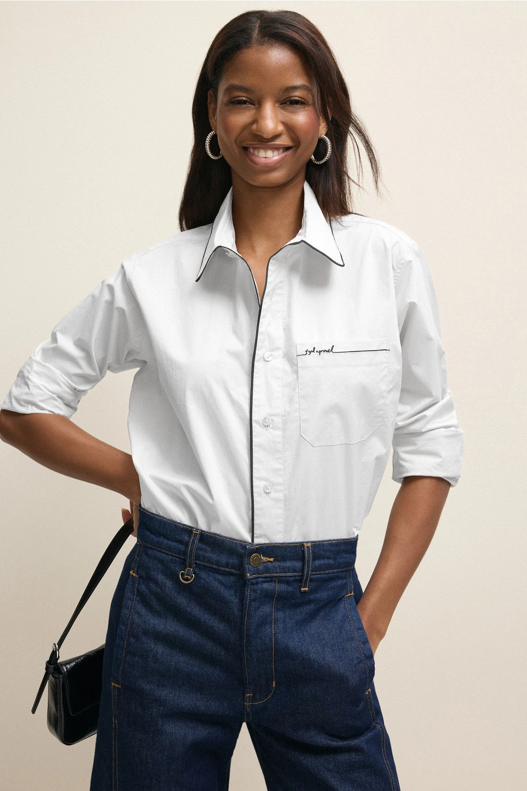 Contrast Trimmed Oversized Shirt by Yigal Azrouël 3