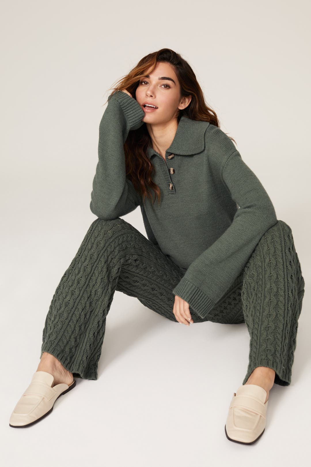 Ameri VINTAGE★TWEED FRINGE KNIT PANTS TWEED FRINGE KNIT PANTS