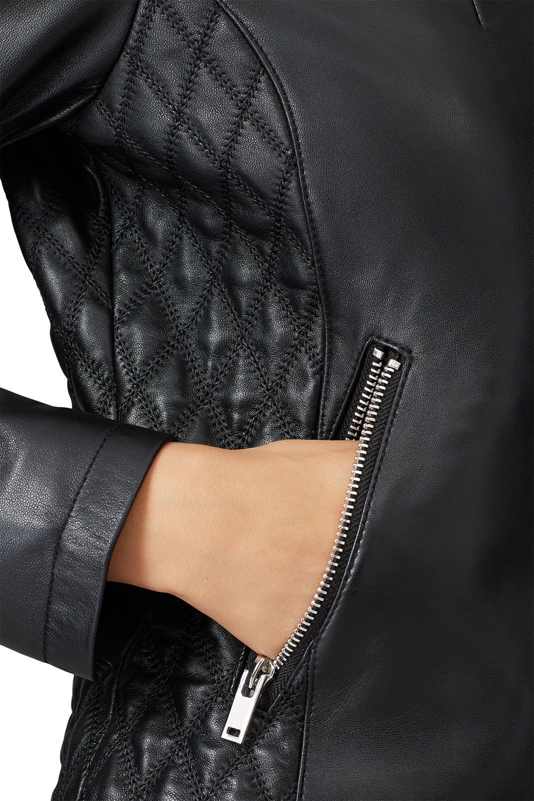 Quilted Leather Moto Jacket by Slate & Willow 3