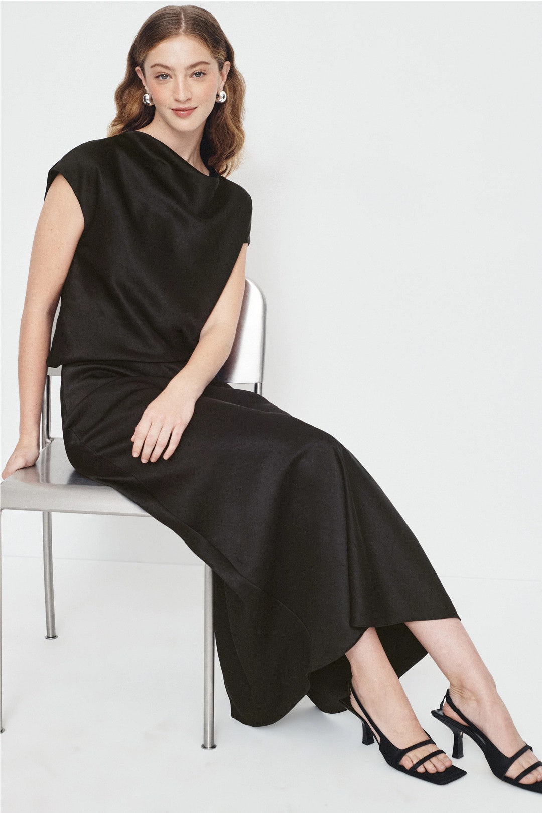 Draped Cowl Neck Dress by VINCE. 3