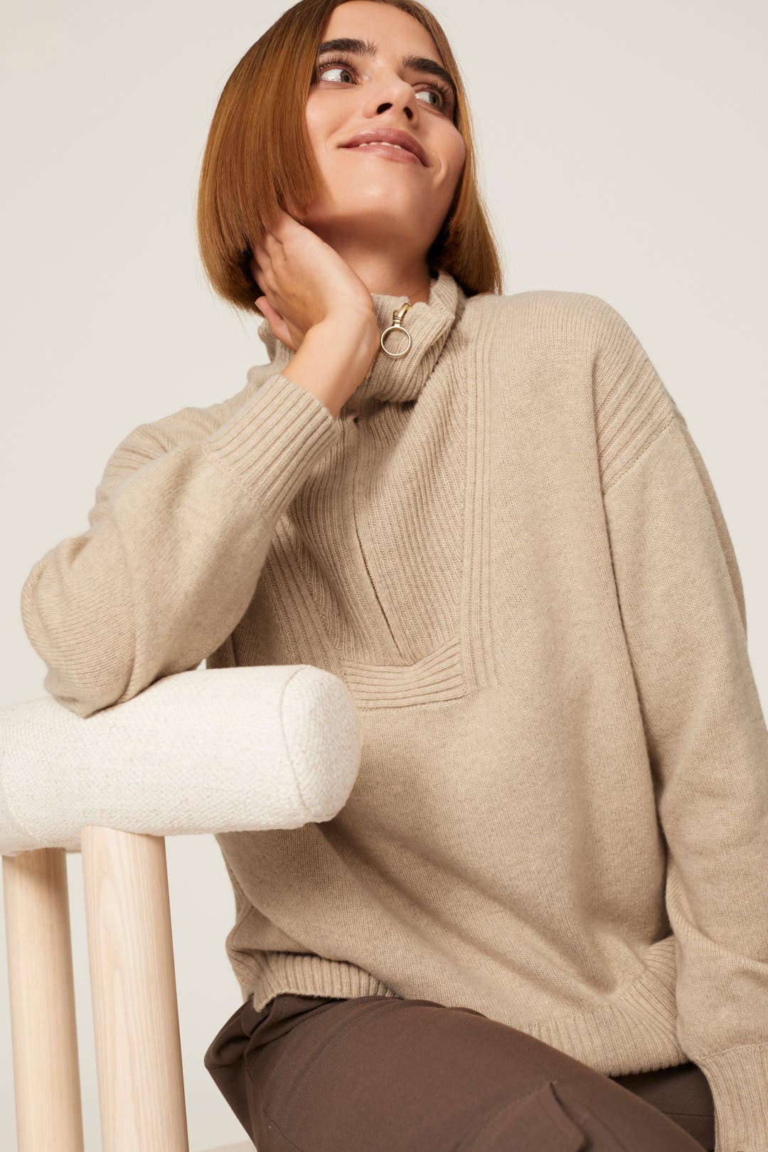 Elliot Half Zip Sweater by L.K. Bennett | Rent the Runway