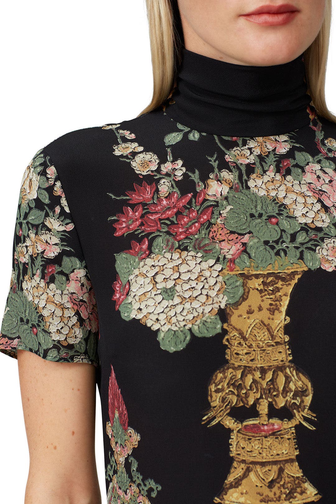 Black Printed High Neck Dress by RED Valentino | Rent the Runway