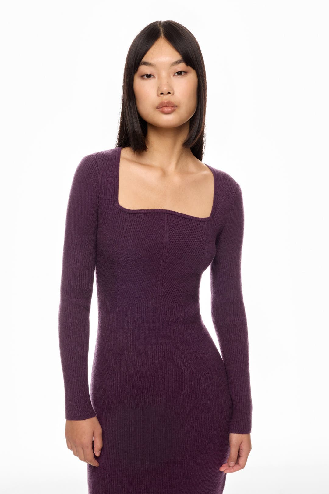 Square Neck Ribbed Knit Midi Dress by Jason Wu x RTR | Rent