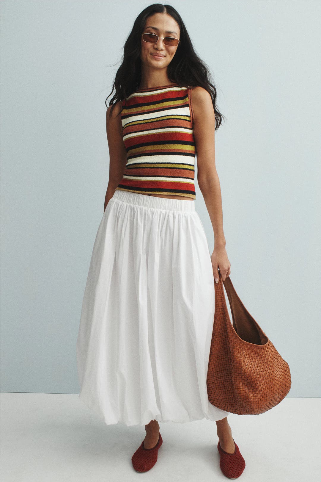 Earth Stripe Textured Knit Tank Top by Zulu & Zephyr | Rent