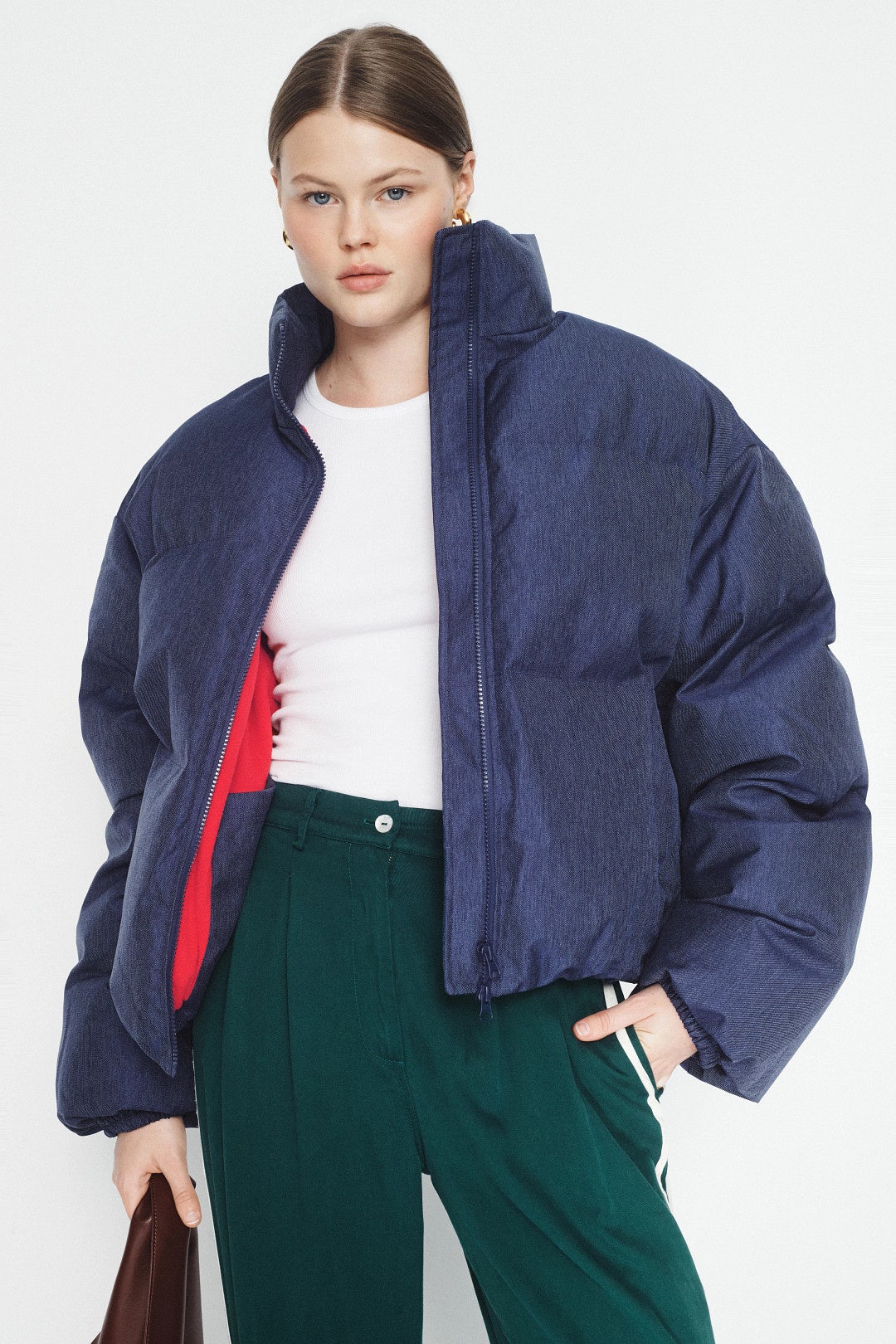 Denim Puffer Coat by T.W.I.N. 3
