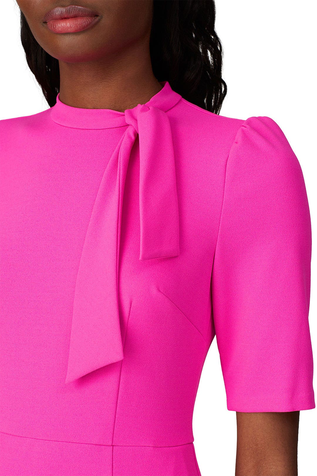 Electric Pink Tie Neck Dress