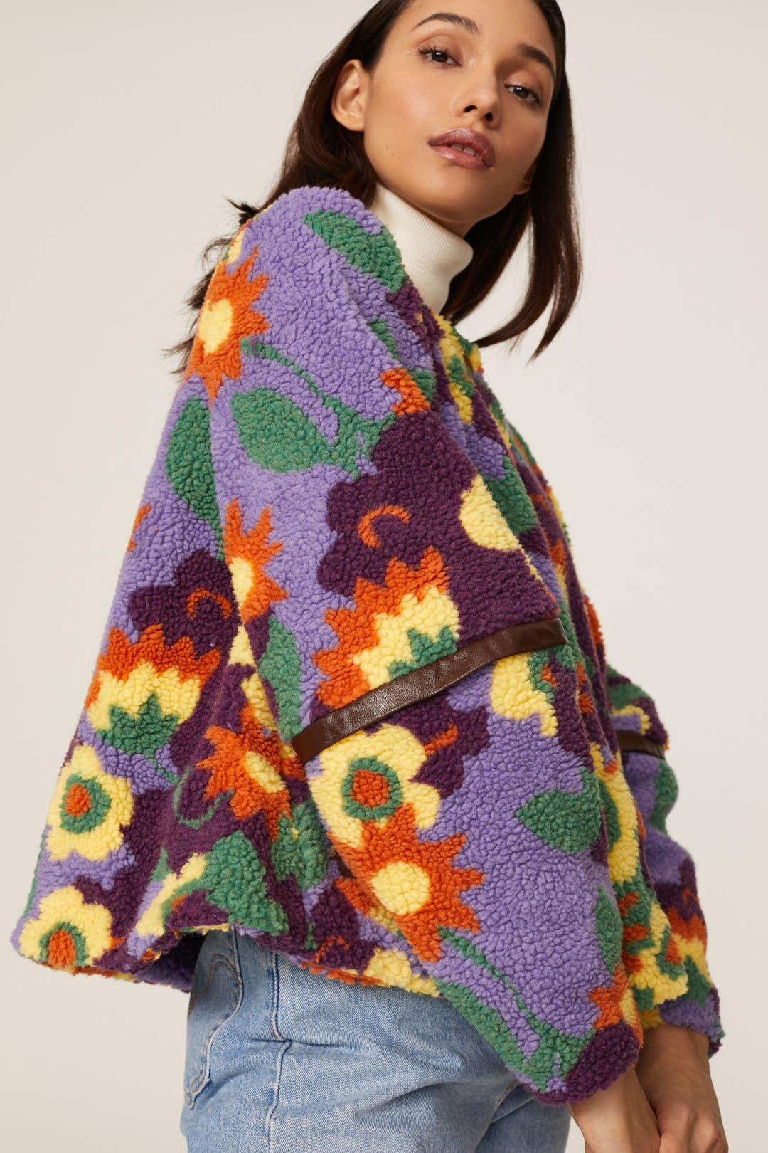 Floral Faux Sherpa Jacket by Hutch | Rent the Runway