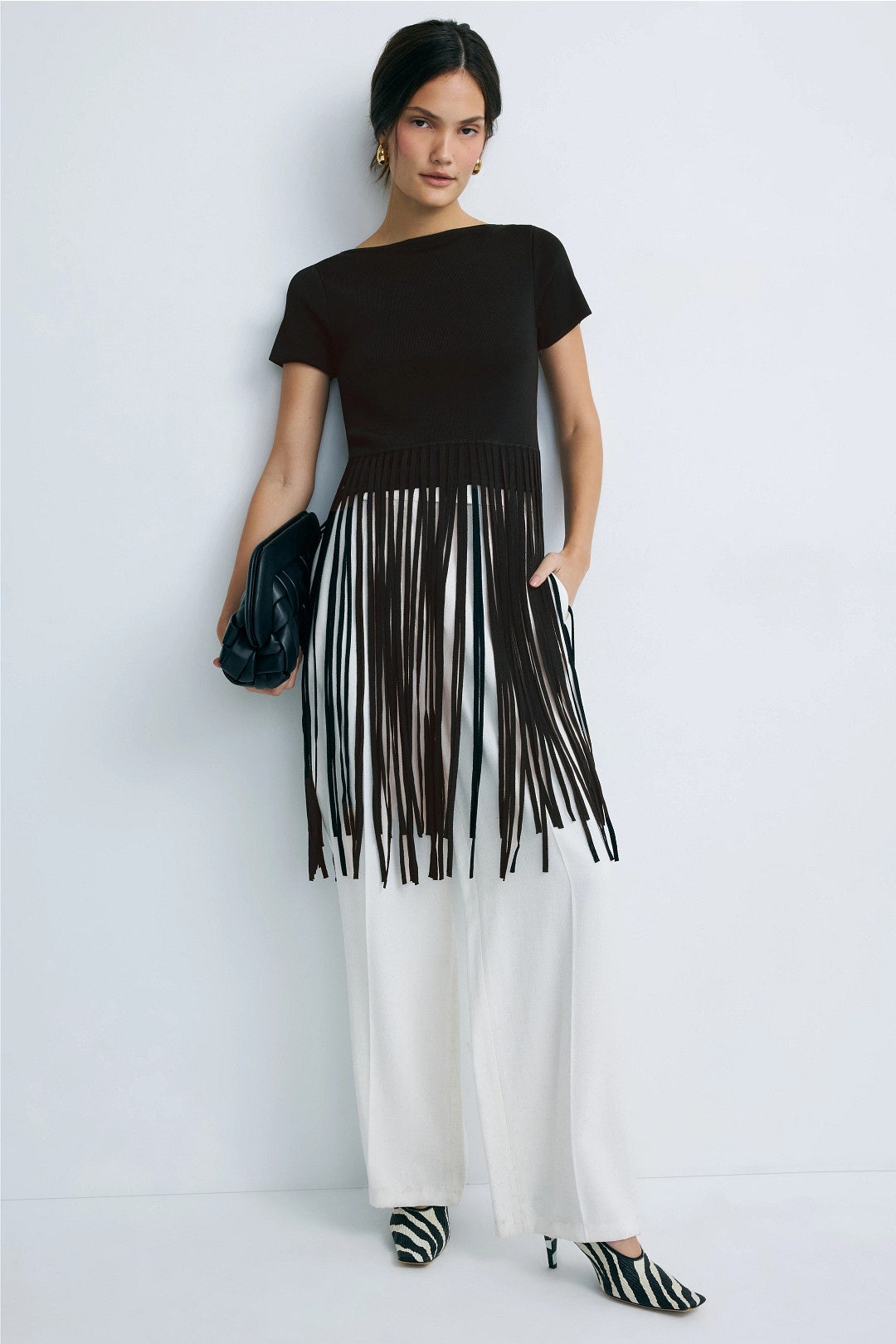 Short Sleeve Fringe Sweater by Toccin 3