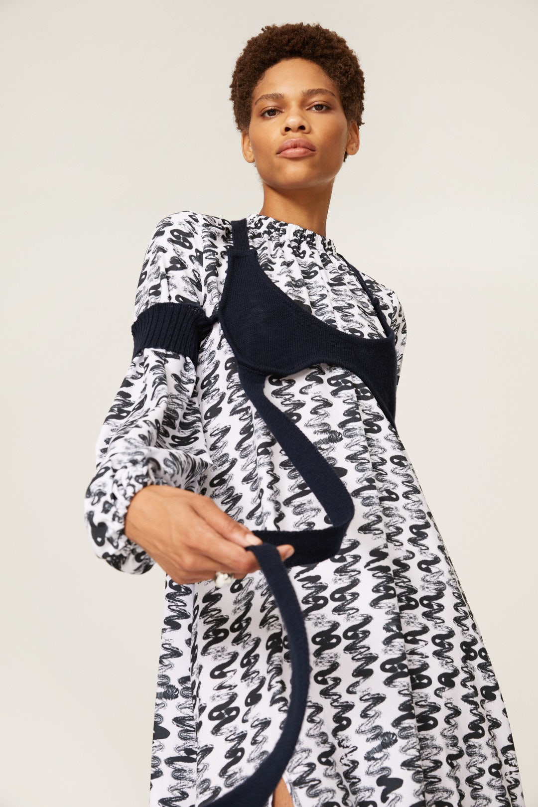 Black Wraparound Bralette Top by Thebe Magugu 3