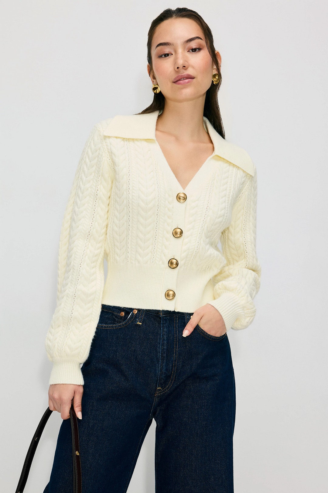 Hazel Long Sleeve Cable Knit Cardigan by Alexia Admor 3