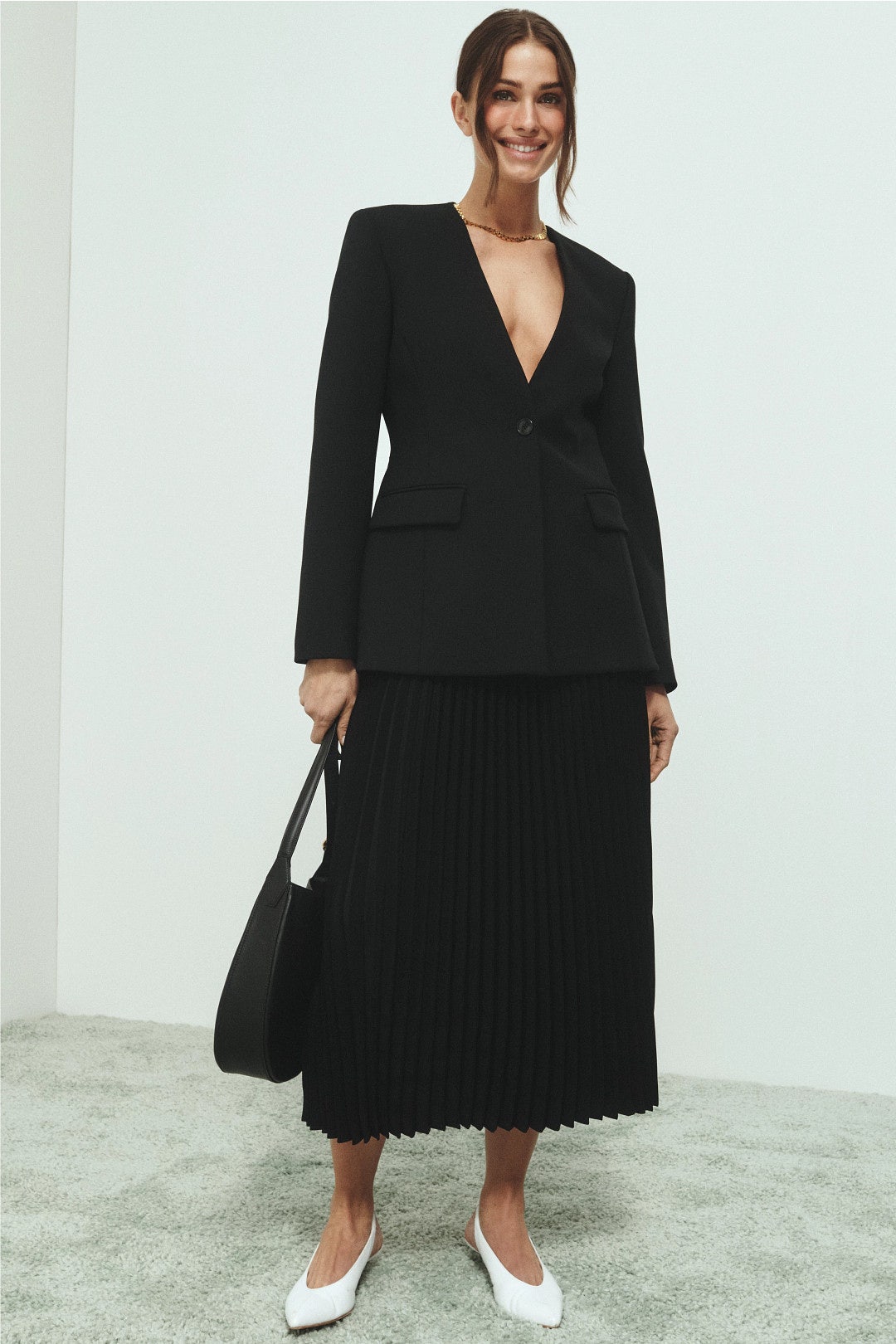 Pleated Elastic Waistband Skirt by Co 3