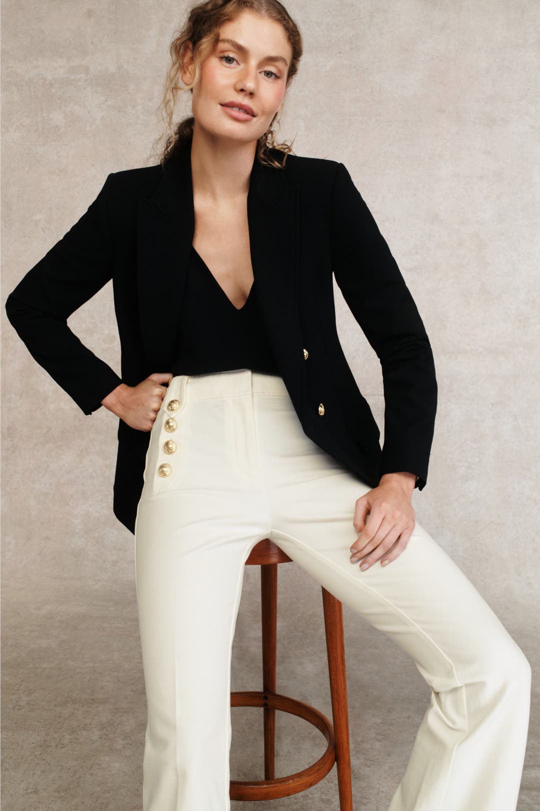 Robertson Flare Trousers With Sailor Buttons by Derek Lam 10