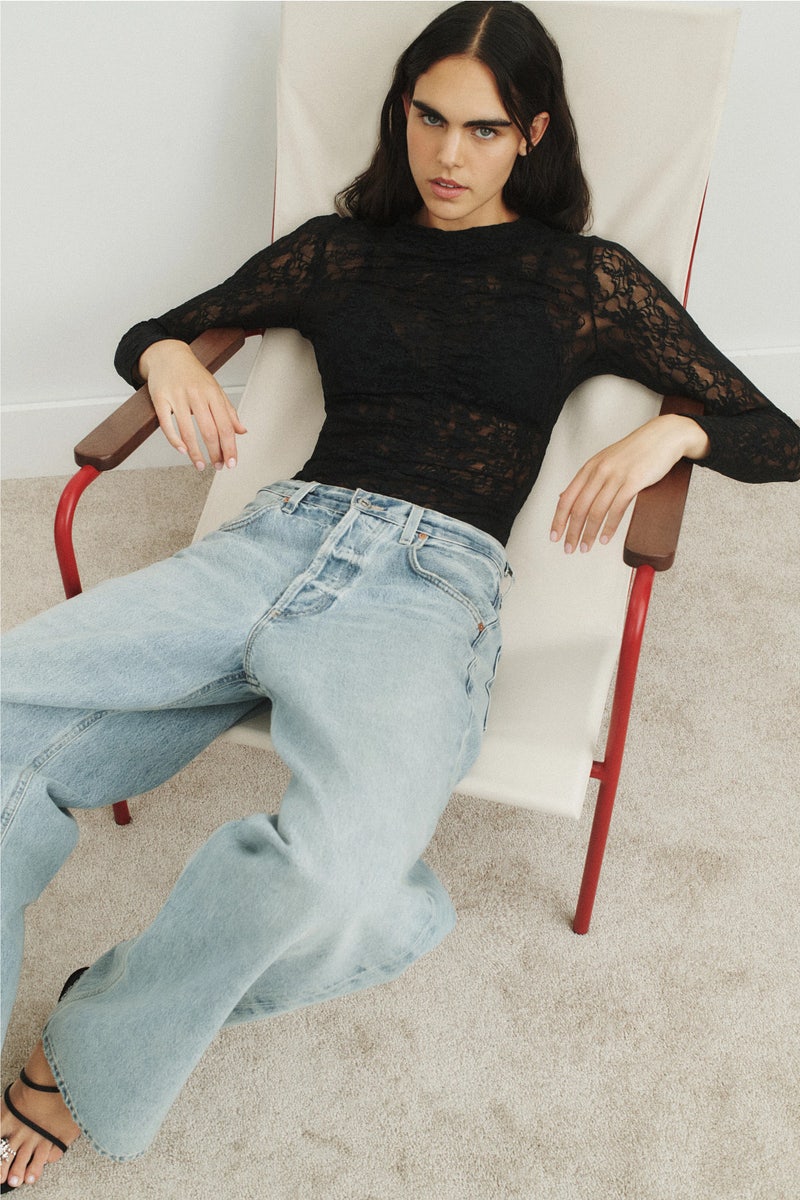 Ruched Sheer Lace Blouse by Nightcap - Photo 3