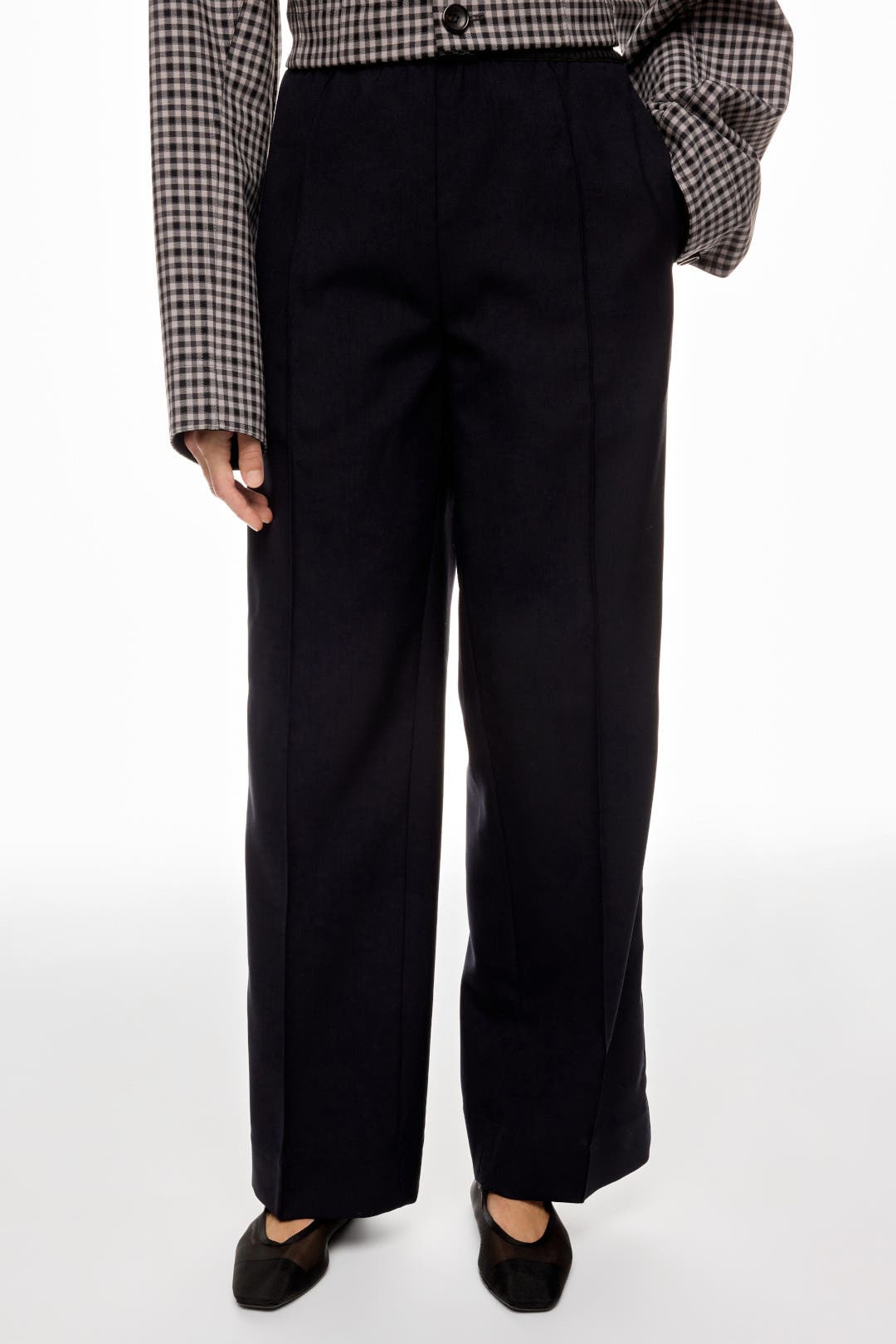 Black Trousers With Front Pleat by Plan C | Rent the Runway