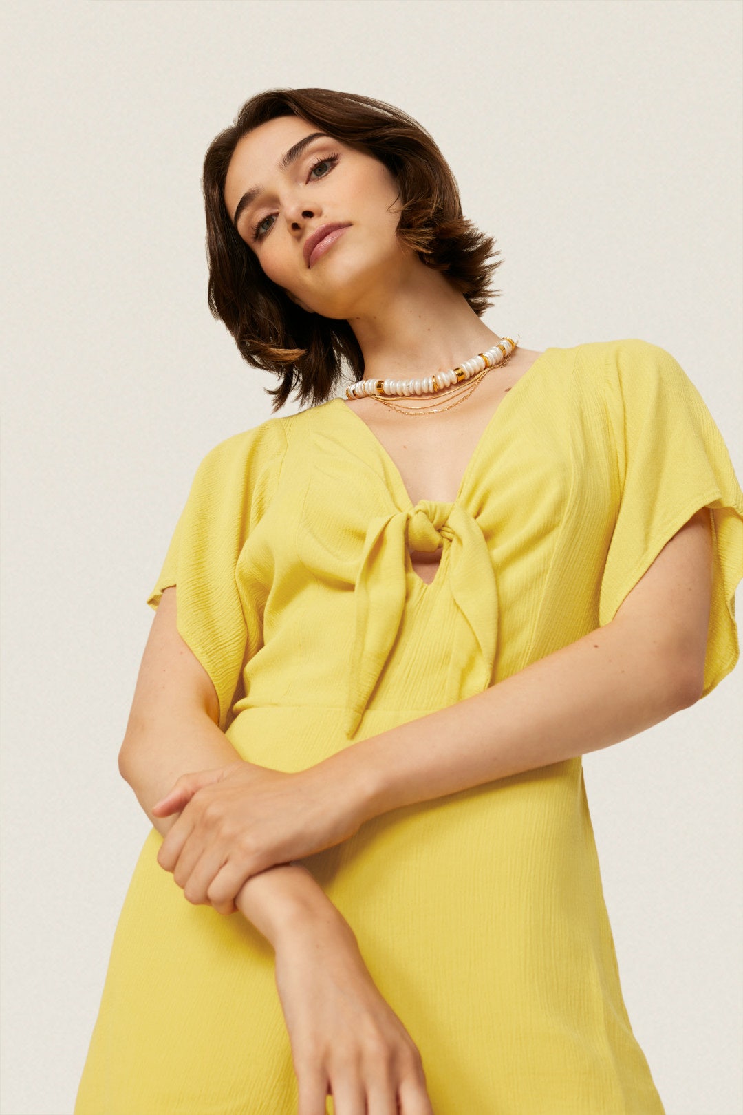 Mustard Tie Romper by Louna 3