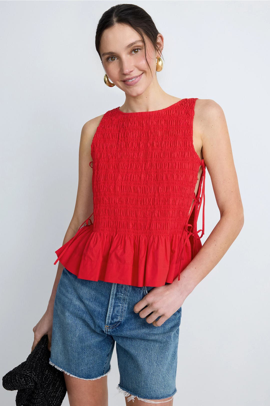 Smock Tie String Top by GANNI | Rent the Runway