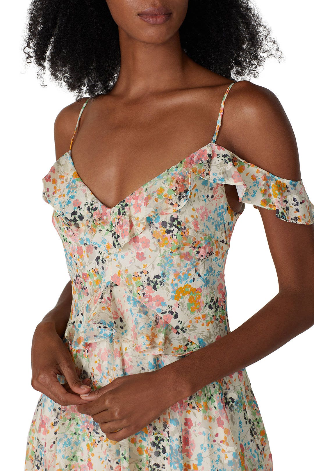 Floral Ruffle Chiffon Midi Dress by Rachel Rachel Roy 3