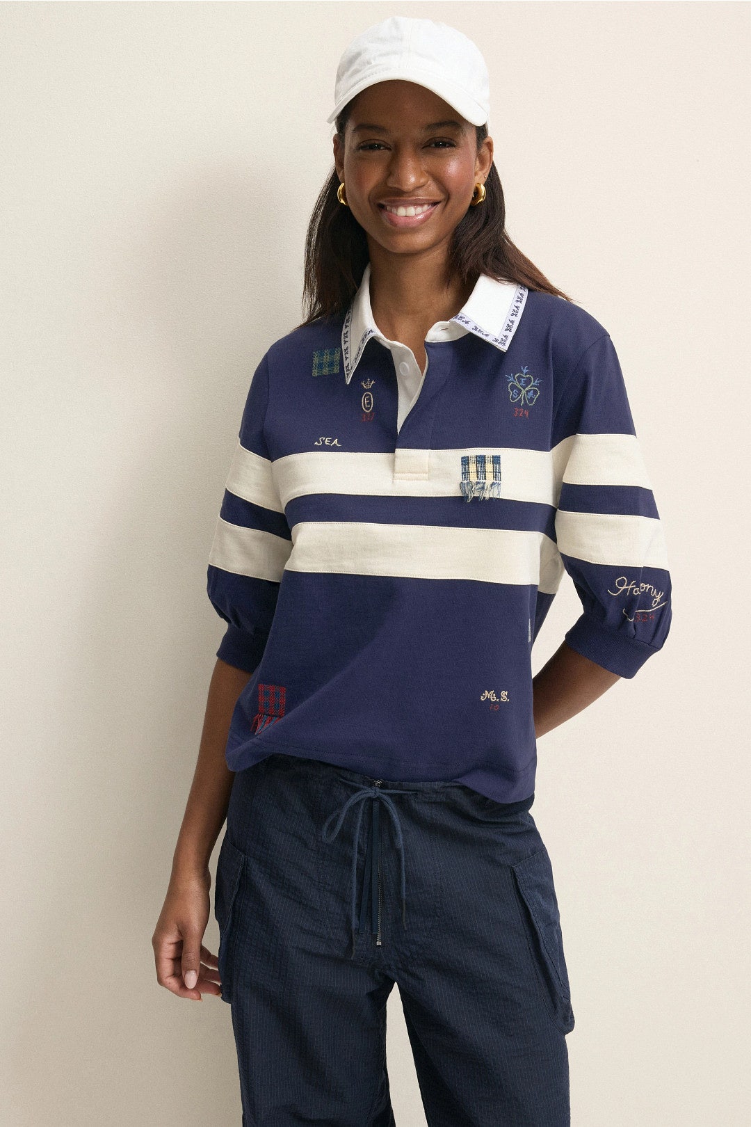 Claira Embroidered Rugby Top by Sea New York 3