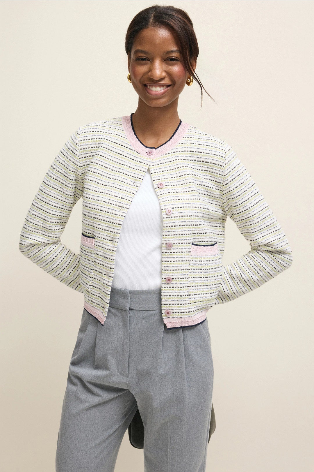 Collarless Tweed Jacket by Aldomartins 3