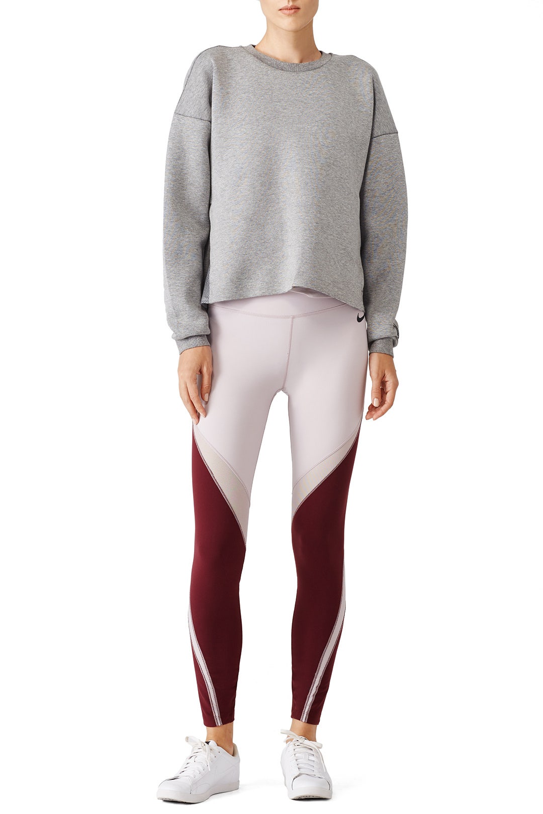 Gray Fleece Crew, Training Tank & Tight by Nike 3