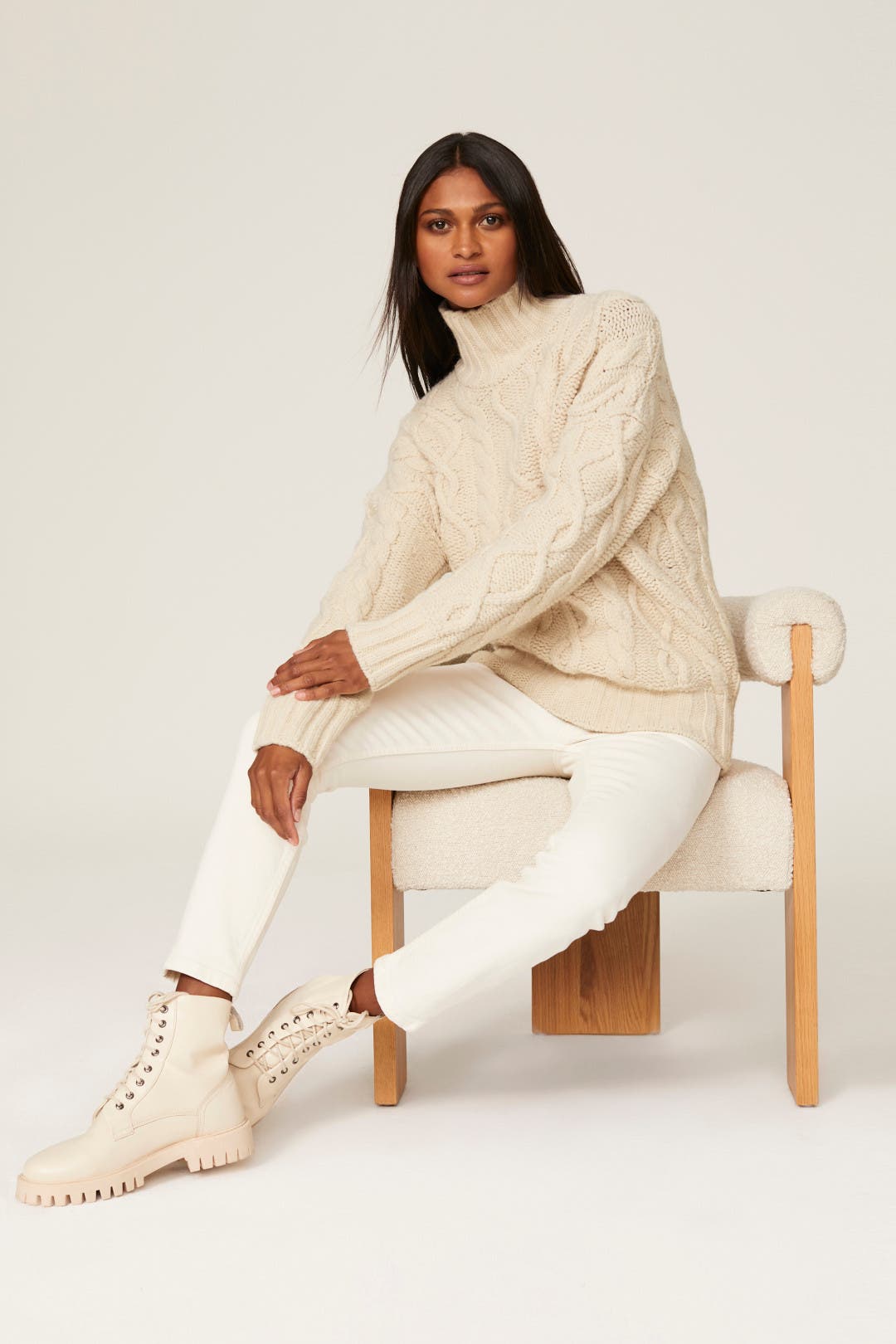 Sahel Cable Knit Turtleneck Sweater by Vanessa Bruno | Rent the Runway