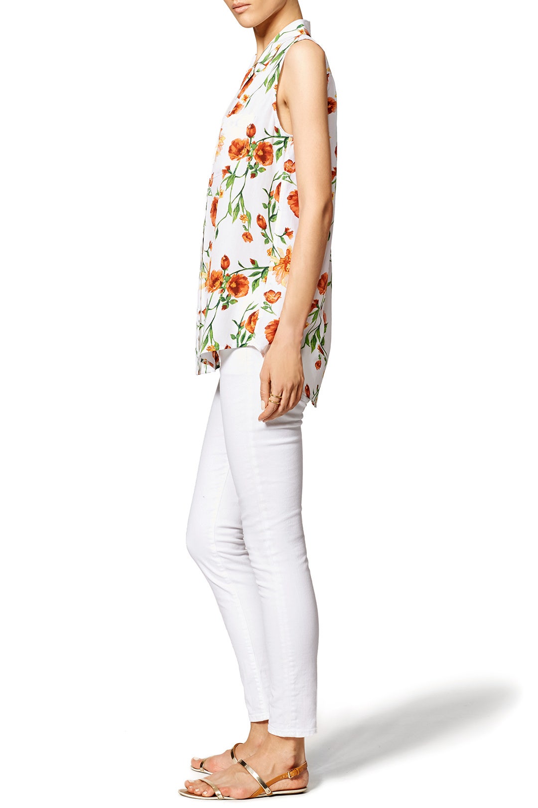 Floral Sleeveless Button Down by Equipment 1