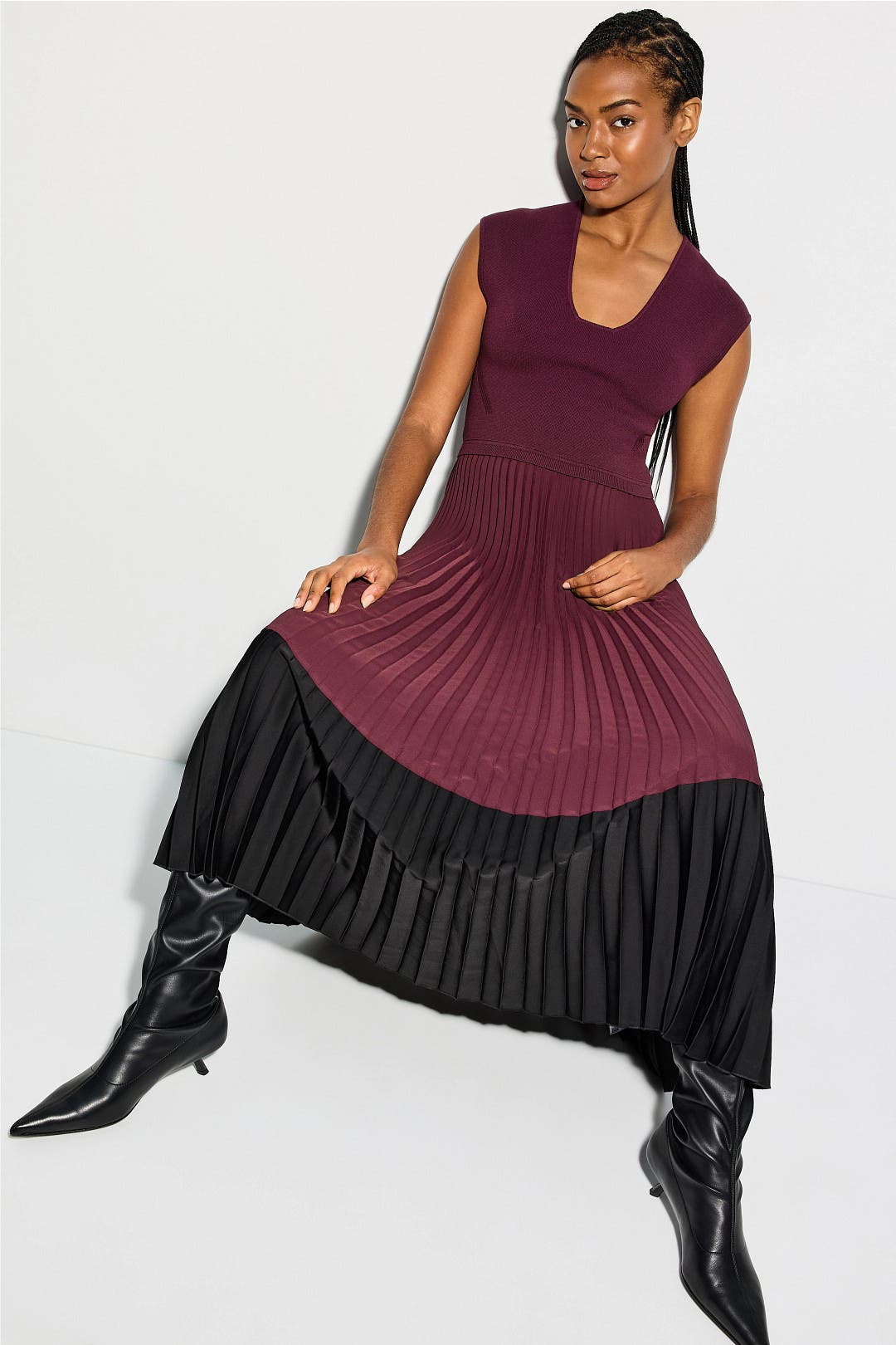 Flissani Pleated Mini Dress by BOSS | Rent the Runway