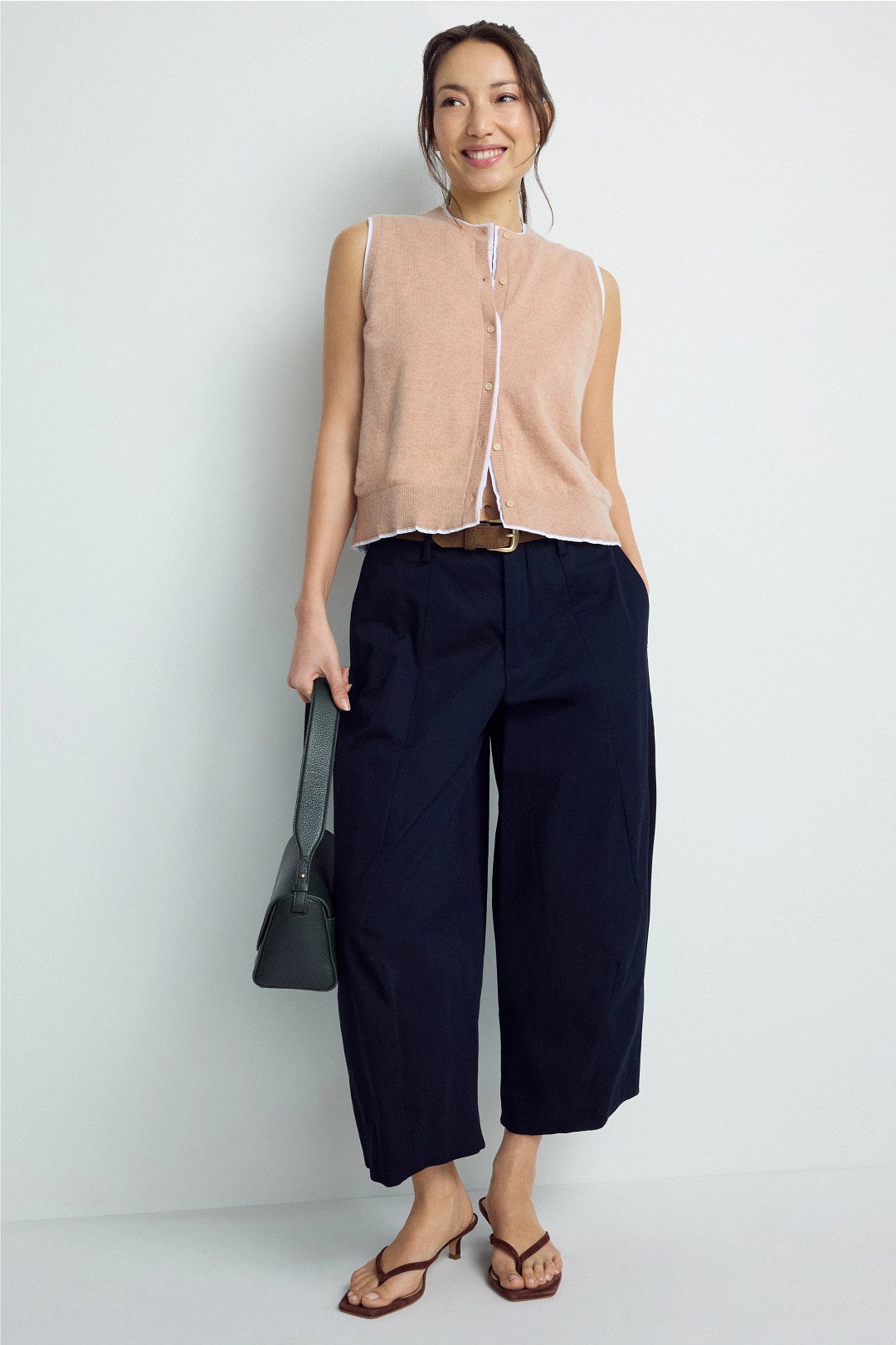 Coastal Cashmere Dual Sided Mixed Media Vest Top by NAADAM 3