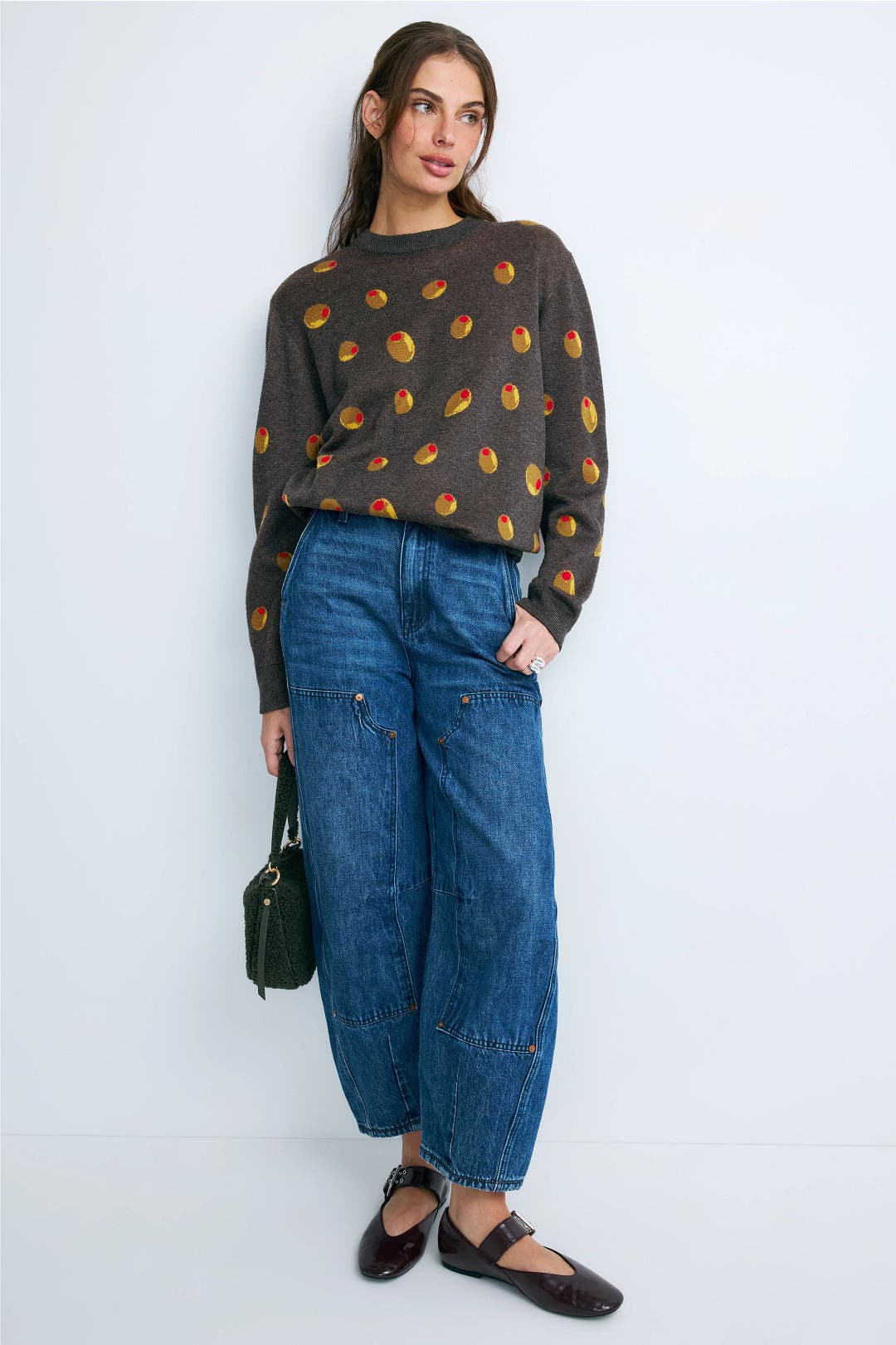 Olives Crew Neck Sweater by Terez | Rent the Runway