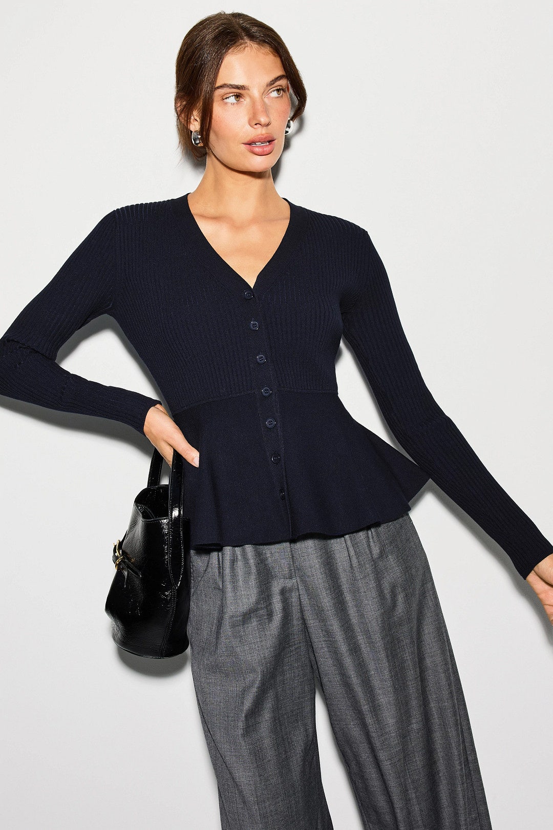 V-Neck Peplum Cardigan by Jason Wu x RTR 3