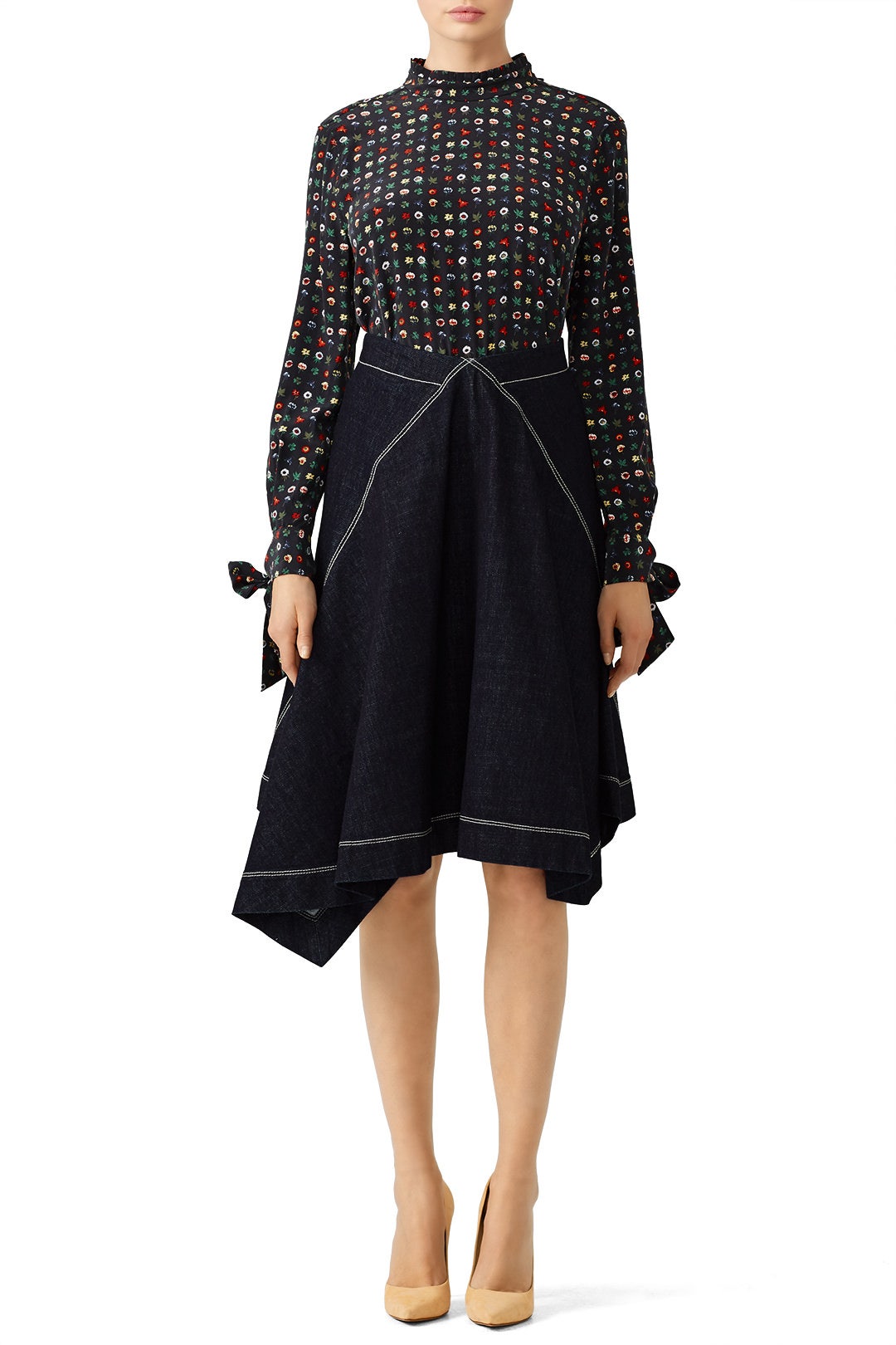 Black Floral Top by Equipment 3