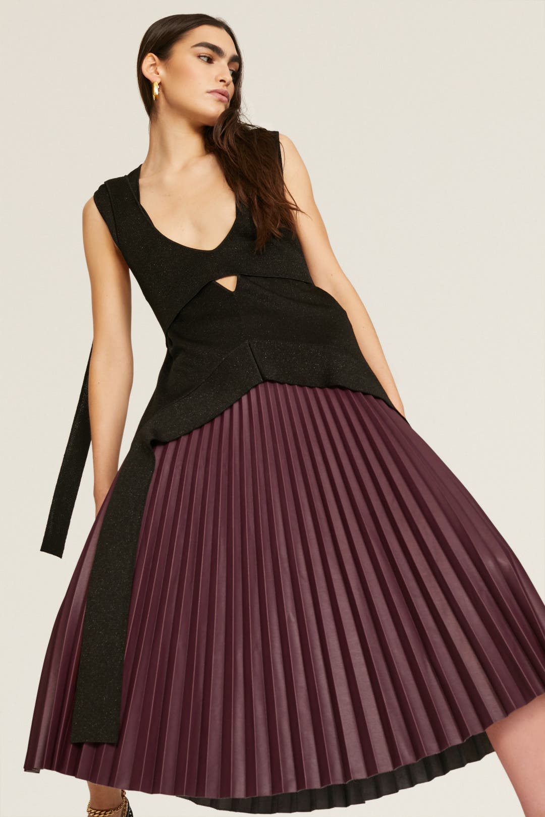Faux Leather Pleated Skirt by Proenza Schouler White Label