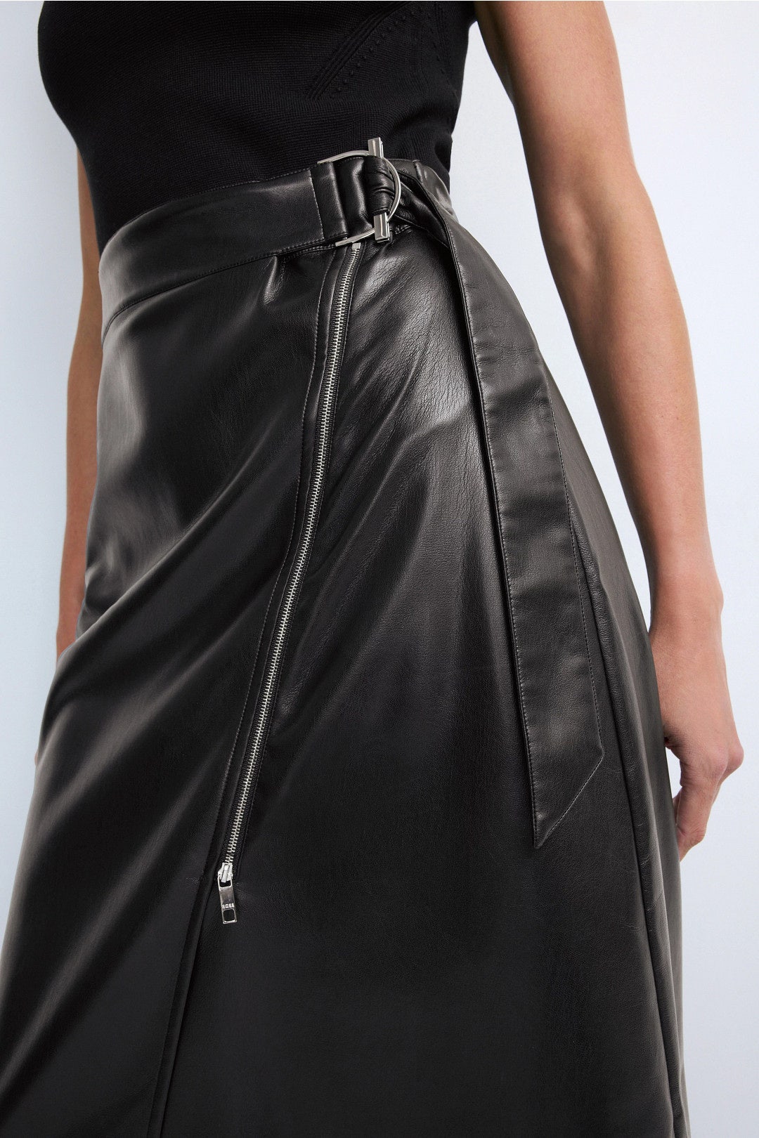 Flederi Mixed Media Leather Midi Dress by BOSS 3