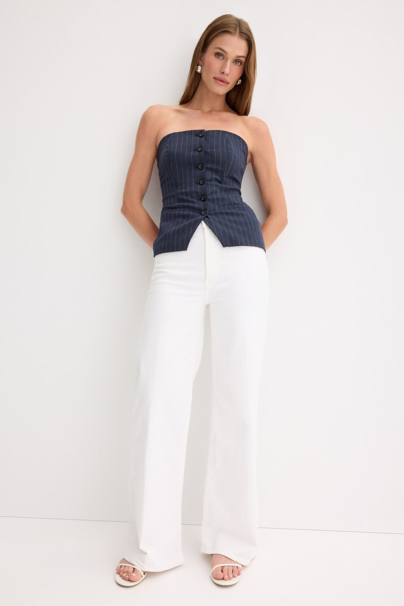 Lyra Long Wide Leg in Soft White by Citizens of Humanity - Photo 3