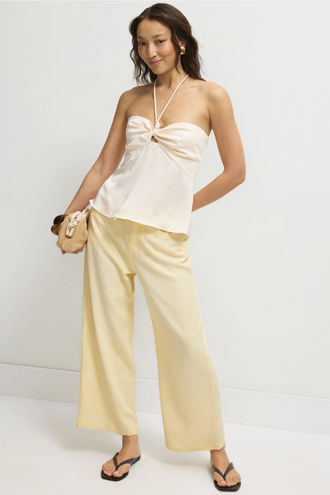 Yellow Lounge Denim Crop Pants by Splendid 3